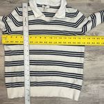 Joie White with Navy Blue Stripes Long Sleeve Sweater with White Collar Size XS Photo 6
