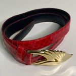 The leather shop red snake skin belt size m Size M Photo 0