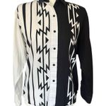 Vintage Roper Rodeo Blue Button Shirt Southwestern Black White Aztec Women Small Photo 0