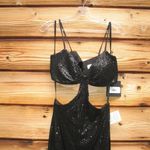 Mac Duggal 70130 Black Sequined Spaghetti Strap Cut Out Gown Photo 7