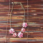 J.Crew Pink & Rhinestone Flower Necklace Photo 3