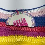 NWT Celia B Gemma Sweater Large Multicolor Boho Cotton Pullover Pink Photo 4