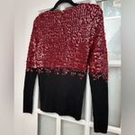 Antonio Melani Elegant Sequin Maroon & Black Sequin 100% Wool Sweater Size Med Photo 4
