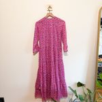Banjanan Purple Geo Boho Print Tired Midi Dress Size XS Purple Photo 5