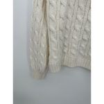 American Eagle Sweater Women Small Cream Fisherman Off Shoulder Knit Boxy Crop Photo 2