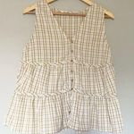 Carole Christian Gingham Sleeveless Blouse White Size M Photo 0