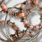 Free People Racer Moonstone Beaded Hoops in Blush Pink Silver 70s 80s Retro NWT Photo 6