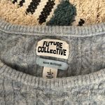 Future Collective Reese Blutstein Cropped Scoop Neck Sweater L Blue Size L Photo 6