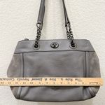 Coach 20165 Turnlock Edie Carryall Gray Pebbled Leather & Suede Shoulder Bag Photo 11