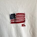 Ralph Lauren Polo  Embroidered Flag Cotton Jersey Crop Tee Photo 4