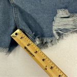 Denim High Waist Jean Shorts Light Wash Yellow Stripe Womans M Blue Size M Photo 3