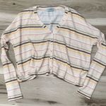 Urban Outfitters Waffle Knit Striped Oversized Cropped Cardigan Women’s XS Photo 0