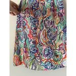 Lilly Pulitzer Top Groovy Colorful Fish Print Silk Racerback Tank Top Size Small Photo 3