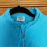 Cottonseeds 3 Button Pullover Top Bright Blue Size Small Coastal Lagenlook Photo 4