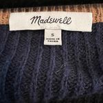Madewell Long Sleeve Color Block Brown Navy Crew Neck Sweater Size Small Photo 5