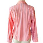 NWT ~ RAG Coral Orange & Pink Stripe Fitted Long Sleeve Blouse ~ Women's Size XL Photo 2
