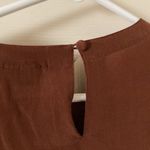 Vintage Stephanie Andrews Brown 100% Silk Short Sleeve Skimming Blouse Medium Photo 4