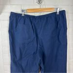 L.L.Bean Navy Classic Fit Cropped Cotton Pants Size XL Blue Photo 9