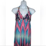 Boutique Boho Beaded Passion4Fashion Maxi Sundress Open Back Pink Blue Size Large Photo 2