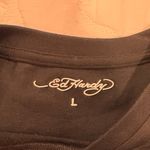 Ed Hardy  Black Tee with Tiger and Love Banner Photo 1