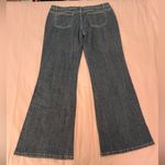 Boston Proper  Denim Flare Jeans with Lace and Rhinestone Embroidery Photo 6