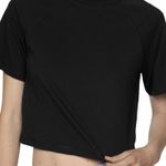 Mango  Cotton T-Shirt with Seams Nevada Black NWT Large Photo 5