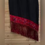 Vintage Y2K Clio Sz Large Red Black Silk Mandarin Asian Jacket Flapper Dress Set Photo 11