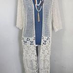 Raj Ivory Mesh Crochet Kimono Size undefined Photo 0