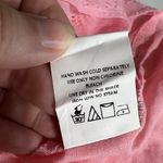 Boutique  Womens Blouse Top Short Sleeve Eyelet Button Accent Cotton Pink XL Photo 8