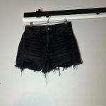 American Eagle  Highest Rise Mom Shorts Distressed Faded Black Denim Size 6 Photo 2