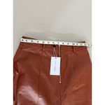 Lovers + Friends REVOLVE Faux Leather Cognac Brown High Waist Georgie Pants S Photo 5