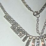 Leo Glass Vintage Silver Tone Classic Runway Formal Statement Necklace Photo 3