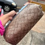 Coach Light Blue and Tan Signature Shoulder Bag Photo 7