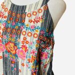 Savanna Jane Striped Boho Embroidered Tassel Hem Tank Top Photo 3