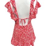 Princess Polly Dare To Dream Floral Cold Shoulder Mini Dress Red White Size 8 Photo 5