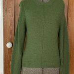 Lilla P Rib Sleeve Cashmere Blend Crewneck Sweater in Wintergreen Photo 0