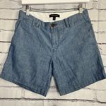 Banana Republic  Women’s Blue High Waist Cotton Flat Front Shorts Size 2 Summer Photo 3
