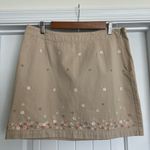 Fashion Bug Vintage Y2k Tan Floral Embroiderer Mini Skirt Photo 0