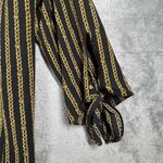 MICHAEL Michael Kors Blouse‎ Womens L Black Gold Chain Print Casual Party Office Size L Photo 5