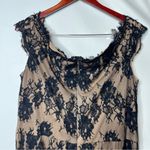 Tadashi Shoji  Black Lace & Nude Off The Shoulder Long Evening Gown Sz. 16 Photo 3