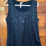 Susan Lawrence Top Shirt Blouse Black Sequin Sleeveless Size XL Photo 0