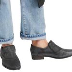 Free People  Brady Gray Carbon Nubuck Leather Loafers size 37 Photo 0