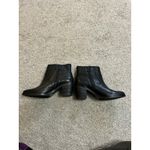 Arturo Chiang ARTURO CHANG Black Leather Chunky Heel Zipper Ankle Boot Sz 7.5 Photo 3