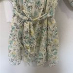MINKPINK Irwin White Eyelet Mint Green Yellow Floral Mini Dress XS Puff Sleeves Photo 6