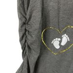 Maternity Top Short Sleeve Scoop Neck Dark Gray And Gold Medium Baby Motherhood Size undefined Photo 1