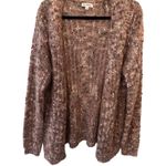 Blu Pepper Sweater Cardigan Pink Open Front Long Speckled Cozy Fuzzy Size Medium Photo 0