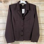 appleseed's 4-button lightweight brown blazer with shoulder pads women’s Size 16 Photo 7