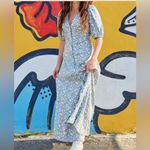 Faherty Havana Floral Linen Blend Maxi Dress in Indigo Echo Floral Size XXS NWT Blue Photo 2