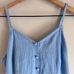 Universal Threads Universal Thread Sleeveless Button Front A-Line Midi Tie Back Blue Dress Sz Med Photo 5