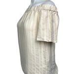 H&M Cream Tan Off The Shoulder Striped Short Sleeve Pullover Blouse Top Size 2 Photo 1